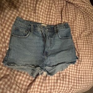 Abercrombie High Rise Mom Jean Shorts 0